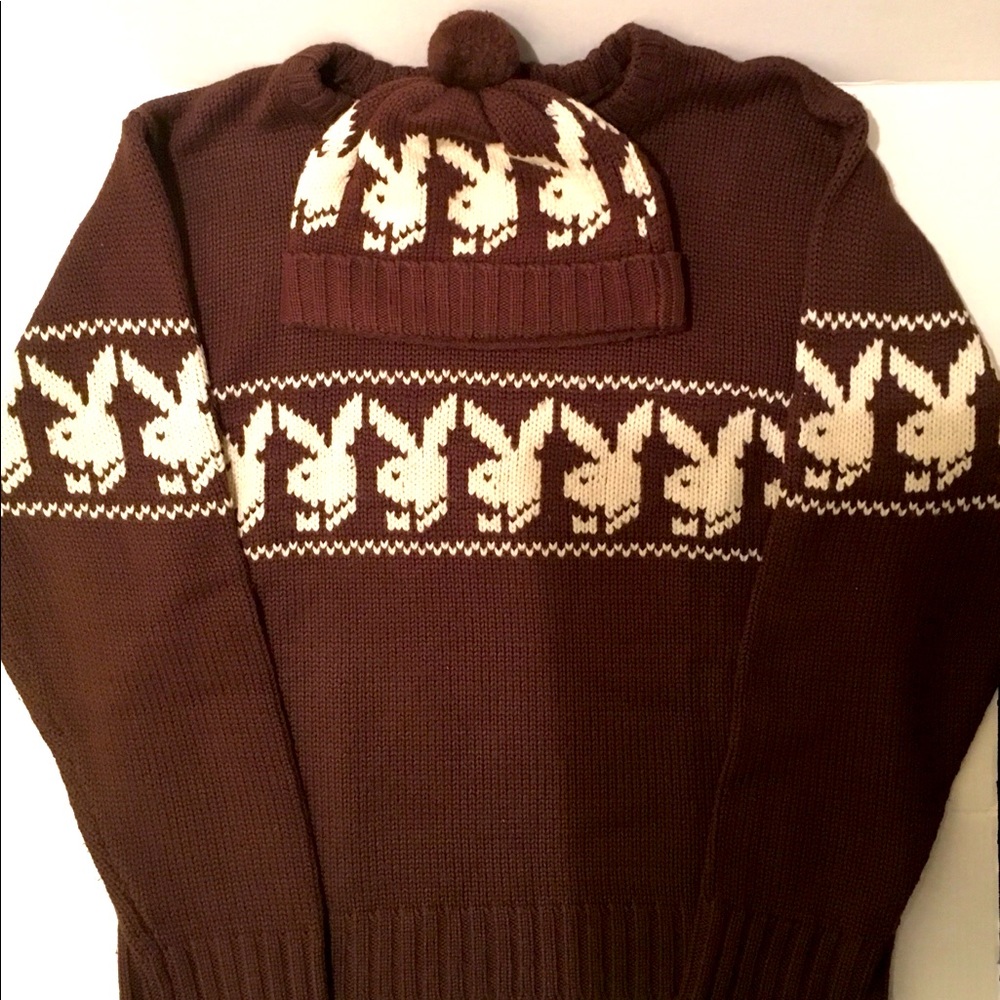 Sweater Playboy brown wool set